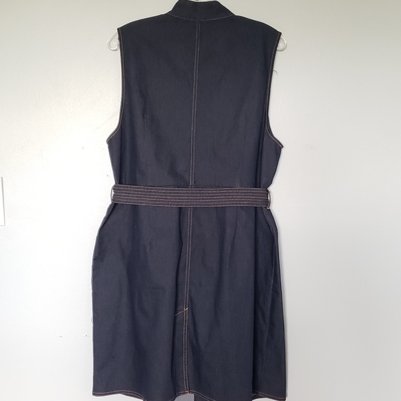 NWT Chico's dark denim tie waist vest dress jacket - Picture 4 of 7